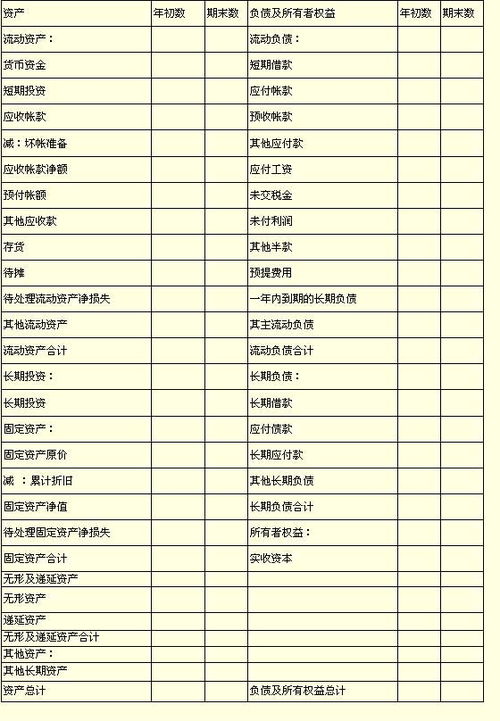 资产负债表填写指南，掌握财务健康的基石